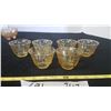 Image 5 : 6 orange glass cups & footed candy dish