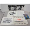 Image 1 : Old paper lot, pictures, stories of great lives book, discover Canada prints and more