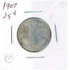 Image 1 : 1907 Canadian Silver 25 Cents