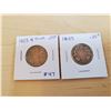 Image 1 : 1883 H + 1885 Canadian 25 cents