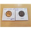 Image 1 : 1967 + 1968 Canadian 25 cents