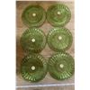 Image 3 : SET OF 6 GREEN DEPRESSION CAKE PLATES