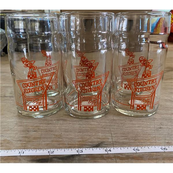 VINTAGE SET OF 6 "COUNTRY KITCHEN" JUICE GLASSES