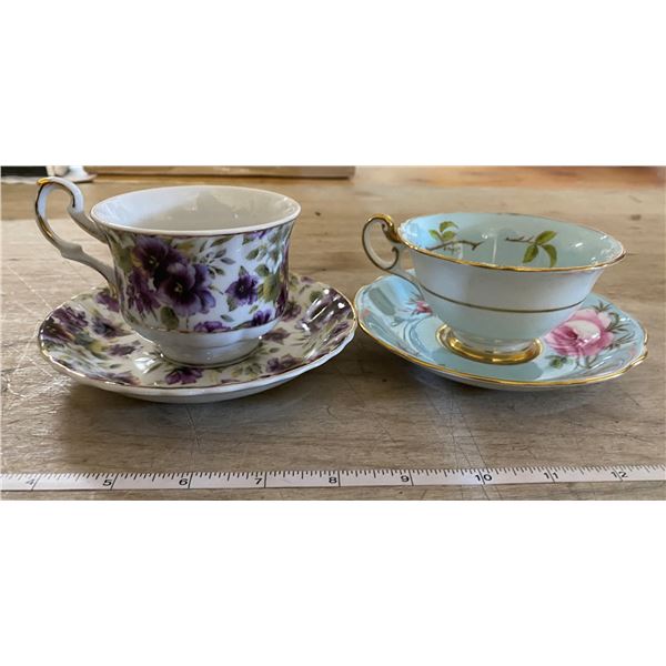 2 VINTAGE PORCELAIN TEACUPS