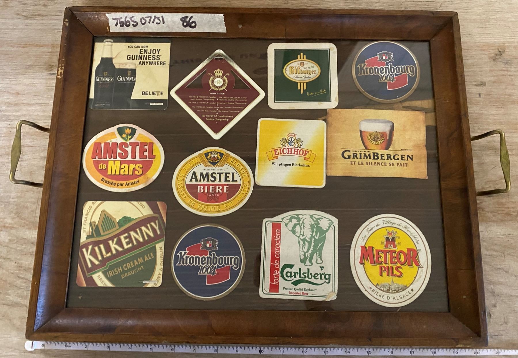LOT OF 12 VINTAGE BEER COASTERS MOUNTED ON A VINTAGE TRAY - Schmalz ...