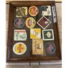 Image 2 : LOT OF 12 VINTAGE BEER COASTERS MOUNTED ON A VINTAGE TRAY