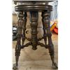 Image 2 : ANTIQUE PIANO STOOL W/ CLAW FEET AND LARGE STONES