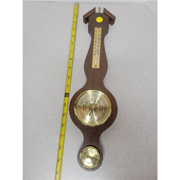 Wooden barometer/hygrometer
