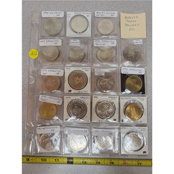 Alberta trade dollars etc. - 19 pieces