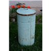 Image 1 : Vintage Metal Flour Container w/Lid, 40" tall