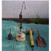 Image 1 : Vintage Oil Can, Insecticide Sprayer, Lantern & Ash Shovel