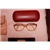 Image 7 : Leather Purse, Roots Wallet, makeup bag + 2 Vintage Glasses w/ Cases