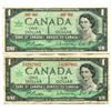 Image 1 : 2 1967 one dollar bills