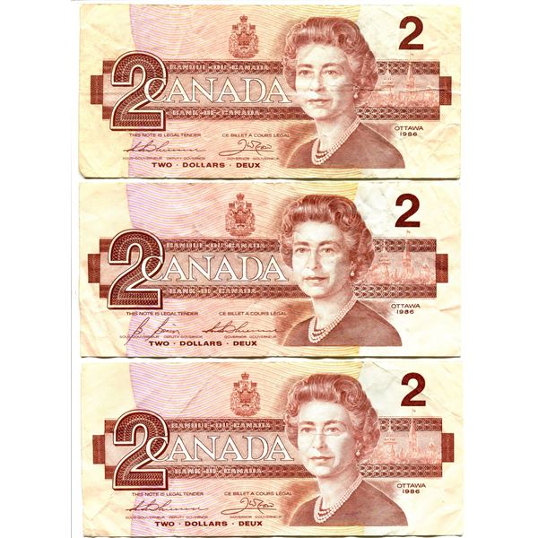 3 1986 two dollar bills