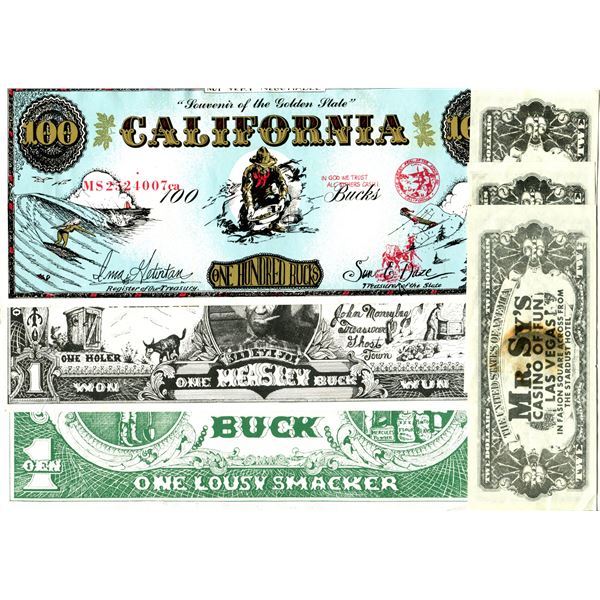 lot of souvenier promotional bills