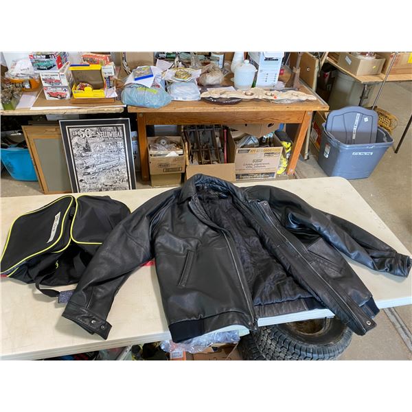 Storemtch Classic Leather Jacket (2XL) + Gym Bag