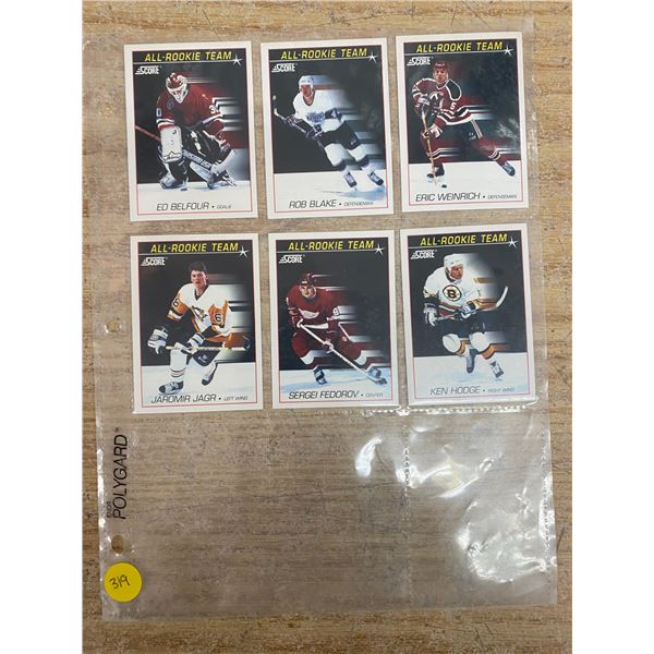 Lot Of 6 Hockey Cards (All-Rookie Team 1991)