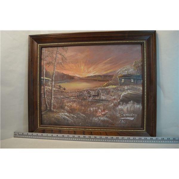 1982 Henry Beaudry Oil Painting-original/ Farm Scene