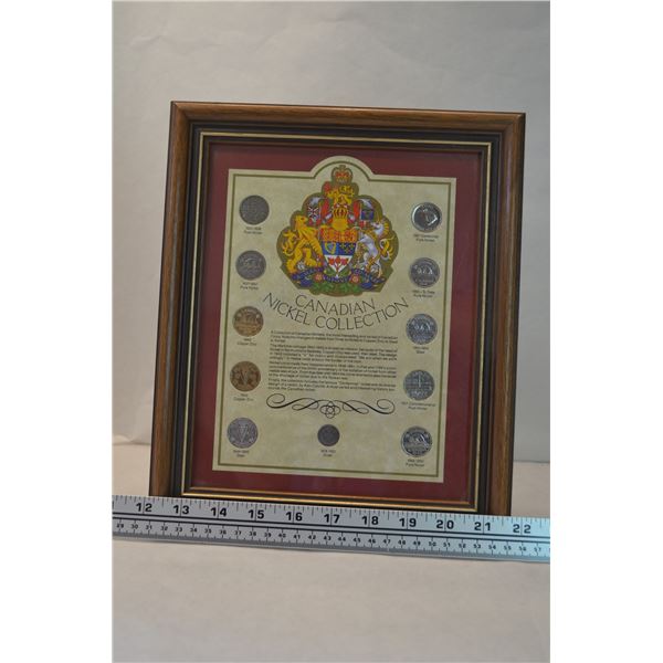 Vintage Canadian Nickel Collection-Framed