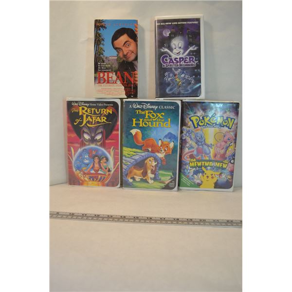 5 VHS -Mr. Bean-Casper-Pokémon-Fox & the Hound
