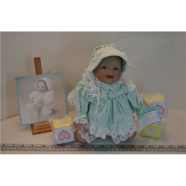 Ashton Drake Doll-"Shawna"- 1993 includes 3 Soft Blocks