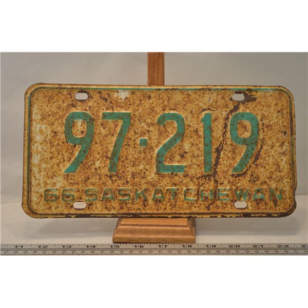 2- different 1966 Saskatchewan license plates
