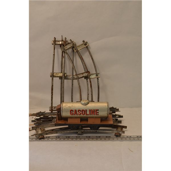 Vintage Gasoline Tanker and 10 pc train tracks