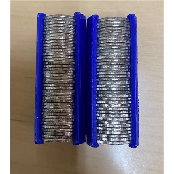 (2) Quarter Pinchers Of Canadian 1973 25 Cents (10 Dollar Roll)