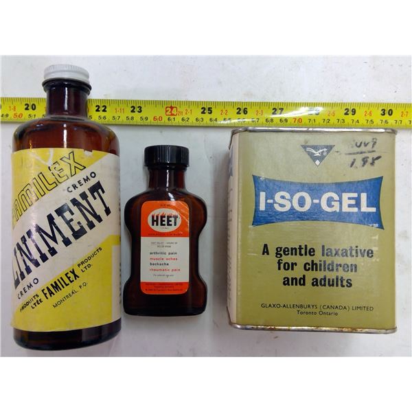 Lot of Vintage Glass Bottles & Tin