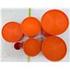 Image 2 : Vintage Orange Tupperware Nesting Cannister Set