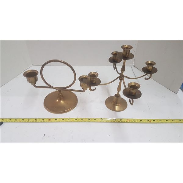 2 brass candelabras