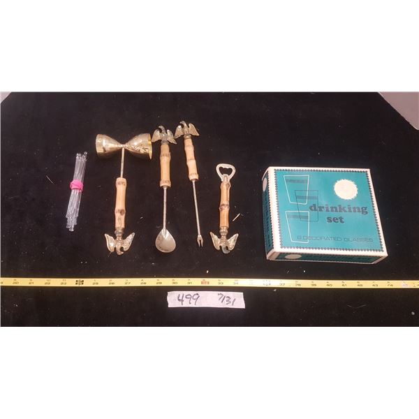 Lot Vintage Bar Supplies