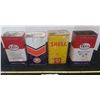 Image 1 : 4 empty tins Esso, Gulf, Shell