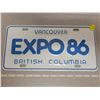 Image 1 : Vancouver Expo '86 license plate
