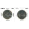 Image 1 : Canada nickel dollars - 1979, 1980