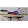 Image 3 : Small Skateboard, Skipping Rope & Badminton Racquet