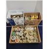 Image 1 : glass tops, rubbers, pint lids, rings, jars, canning insert,