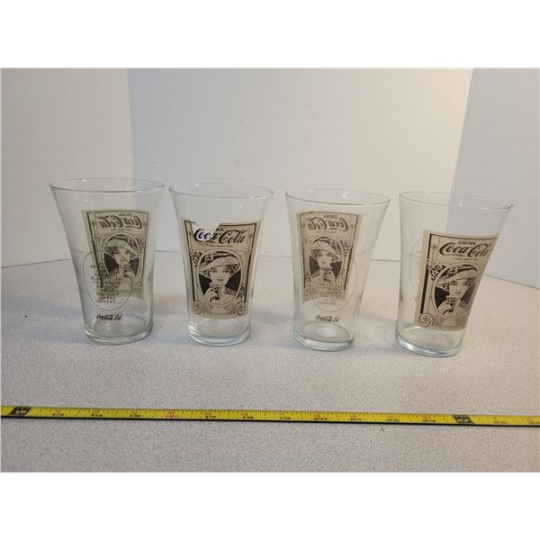 4 Vintage Coca-Cola glasses