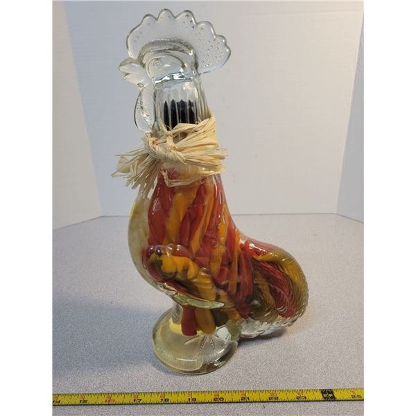 Large glass rooster 13" tall
