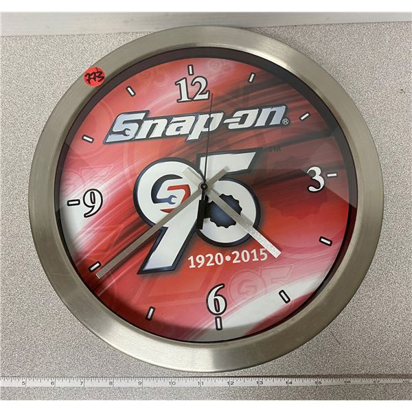 Snap On clock, working. 12" wide