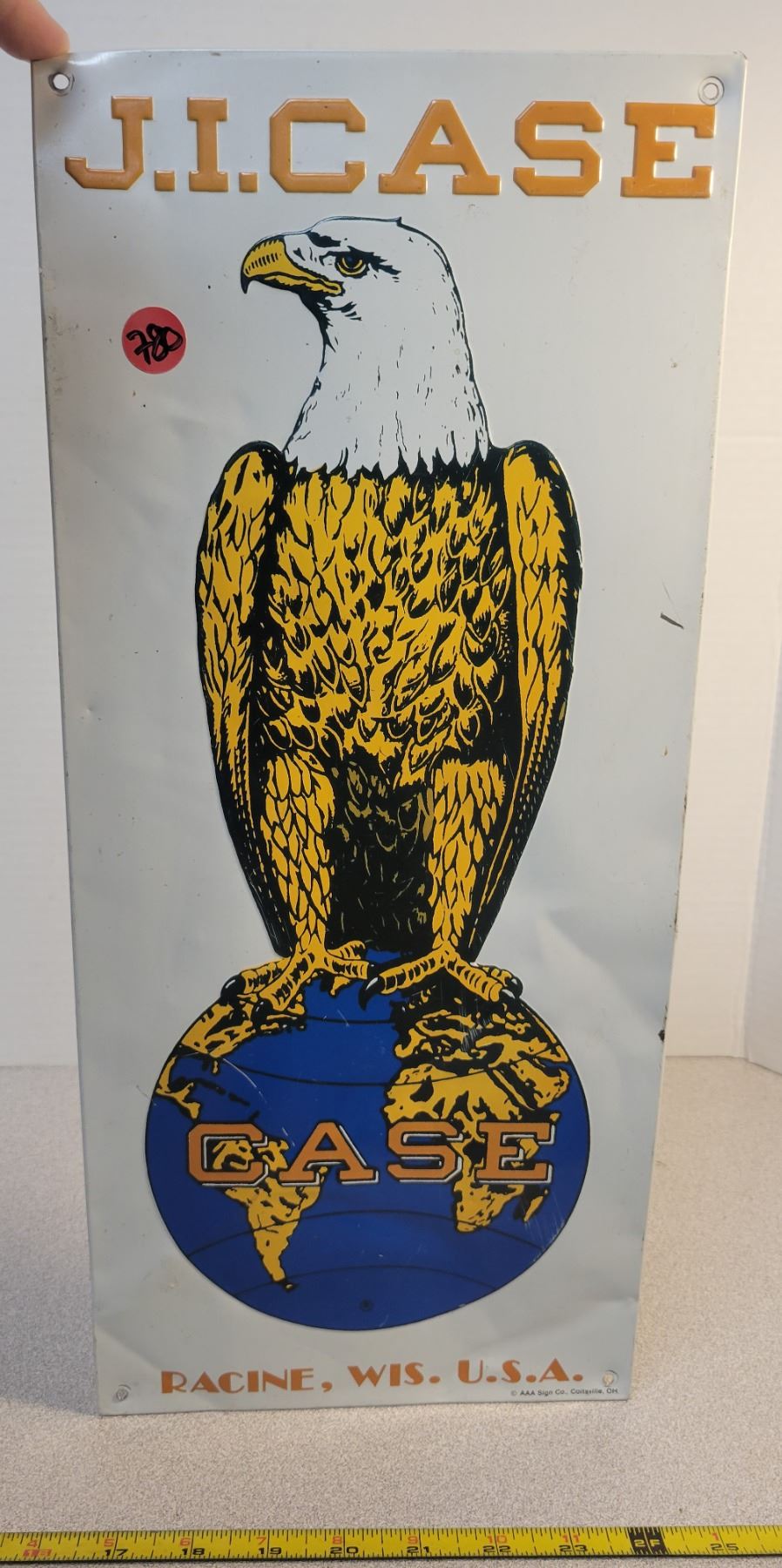 J.I. Case embossed tin sign (USA) 18