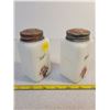 Image 2 : Milk glass sugar/flour holders