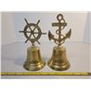 Image 3 : 2 brass bells ship/anchor 7" tall