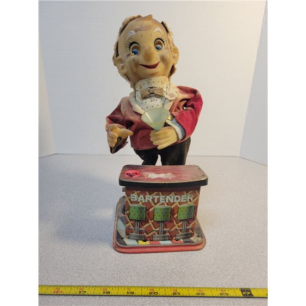 Vintage battery operated bar tender 12" tall
