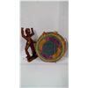 Image 1 : Woven Purse and Dancing Man Wood Statue