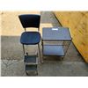 Image 1 : VINTAGE KITCHEN STOOL AND MAGAZINE TABLE