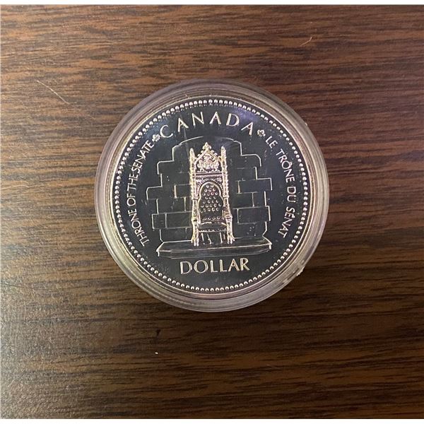 Throne of the senate Canada dollar, silver jubilee 1952-1977