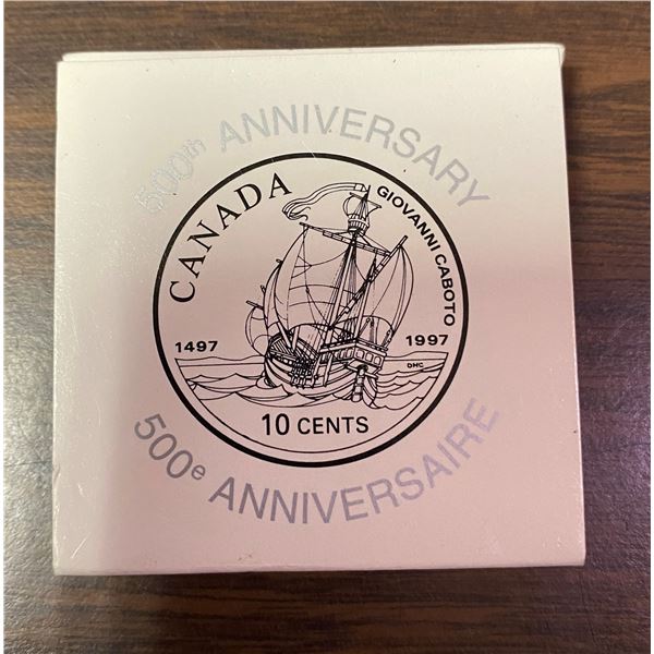 500th anniversary Canada 10 cents 1497-1997 10¢ silver