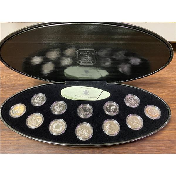 2000 Millennium quarters in case set of 12 commemorative quarters