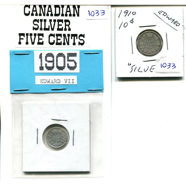 1905 5 CENTS + 1910 10 CENTS
